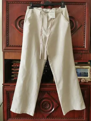 Pantalon din in 55% si bumbac 45% - noi cu eticheta