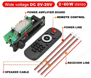 Modul decodor cu amplificator integrat 2 finali TPA3116 2x60W