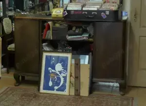 Bufet Mobila Lemn masiv Vitrina Comoda Veche Geamuri Usi sertare Vintage Art Deco 