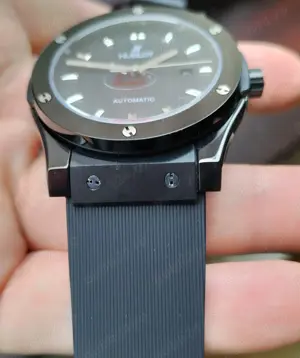 Hublot Fusion Bang Vendome 45 mm DLC   Rubber Black Automatic Japonez Citizen Miyota 8215 - imagine 2