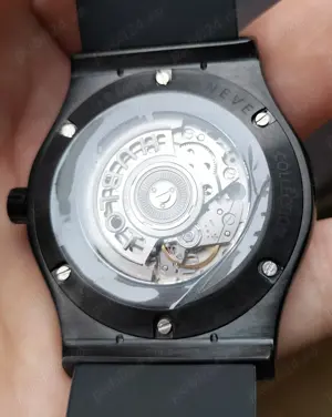 Hublot Fusion Bang Vendome 45 mm DLC   Rubber Black Automatic Japonez Citizen Miyota 8215 - imagine 4