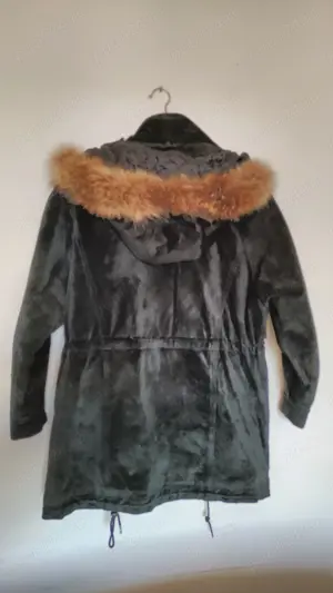 Vand haina din piele intoarsa cu gluga, pentru dame, masura 48. - imagine 3