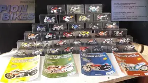 Machete moto colectia DeAgostini Champion Racing Bikes pliante engleza, motociclete de concurs