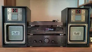 Vand linie muzicala formata din: amplificator AKAI+compact disc SONY si pick-up SONY