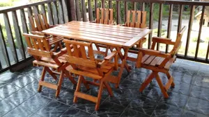 Set masa+6 scaune pliabile pentru terase