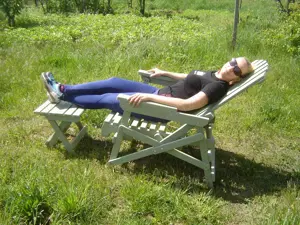 Fotoliu din lemn cu doua pozitii ale spatarului - imagine 3