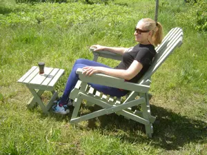 Fotoliu din lemn cu doua pozitii ale spatarului - imagine 2