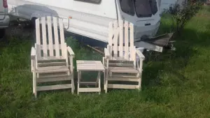 Fotoliu din lemn cu doua pozitii ale spatarului - imagine 4