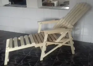 Fotoliu din lemn cu doua pozitii ale spatarului - imagine 5