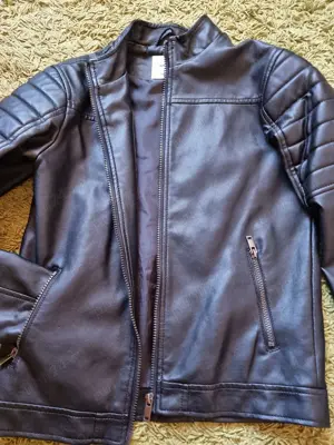 Geacă din piele ecologică pentru copii 158 cm - imagine 2