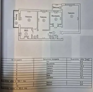 Apartament cu 3 camere, 56 mp, zona Lipovei - imagine 9