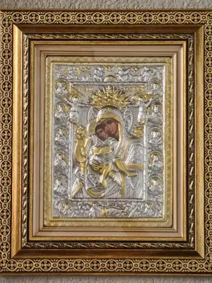 Icoana Maicii Domnului ARGINTATA Relief 3 D  - imagine 2