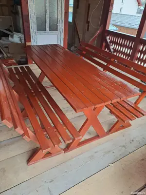 set masa plus 2 banci stejar - imagine 2