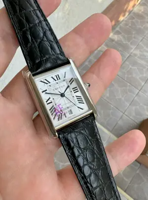 Cartier Tank Must 41 mm Argintiu White Dial AF MY9015 - imagine 5