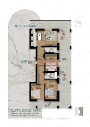 Apartament 4 Camere cu Terasa  - Direct Dezvoltator Oferta Noua!