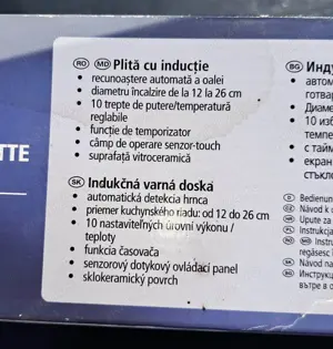 Plita electrica cu inductie Switch On, de 2000 W, Touch screen - imagine 3