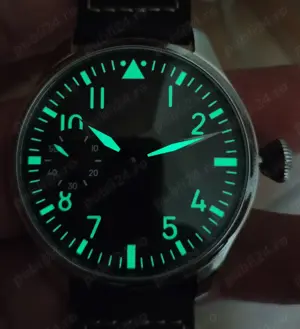 Ceas Parnis Pilot Aviator 44 mm mecanic ETA Unitas 6497 - imagine 2