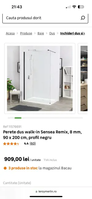 vand cabina de dus noua 