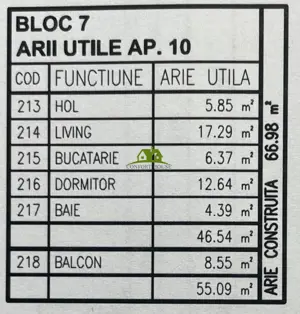 Apartament 2 camere, bloc nou, P+3, Ap.10 Et.2, Bl.7 - CP2462998 - imagine 7