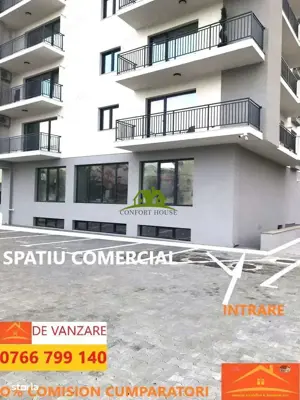 Spatiu comercial nou amenajat 2 intrari/2bai/2centrale/PVC tripan