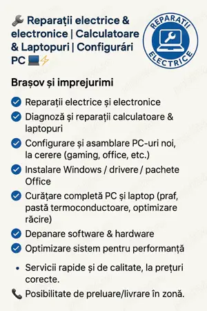 Reparații electrice & electronice  Calculatoare & Laptopuri