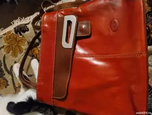 geanta piele naturala ,vintage - imagine 2