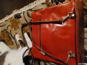 geanta piele naturala ,vintage - imagine 5