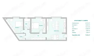 Apartament 3 camere in Timisoara in imobil nou construit - imagine 3