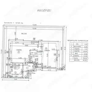 Bld Republicii etaj 9 din 9 suprafata totala 127 mp