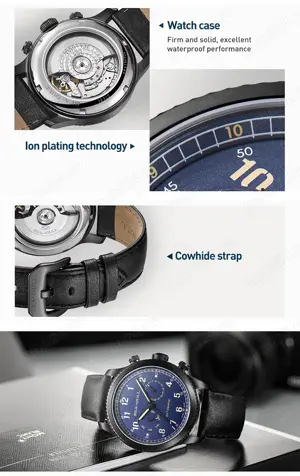 Seagull Pilot 43 mm Safir Mecanic Automat ST2502 - imagine 4