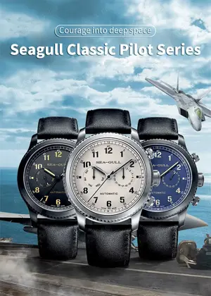 Seagull Pilot 43 mm Safir Mecanic Automat ST2502 - imagine 3