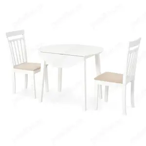 Vind urgent set masa pliabila cu 2 scaune alb   wenghe Thyler.Produs NOU! - imagine 3