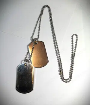 Colier inox army -  Lanț cu 2 plăcuțe de identificare
