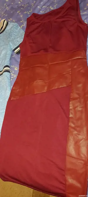 Rochie visiniu închis nouă  - imagine 3