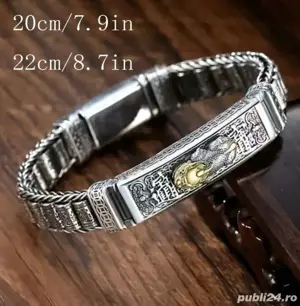 bratari barbati argintiu 20cm si 22 cm - imagine 5