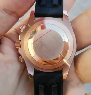 Replica Clona Rolex Daytona 116515LN, Oysterflex, SUNDUST AND BLACK - imagine 4