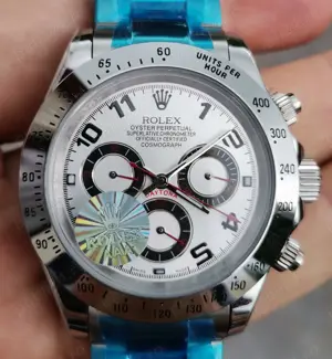 Replica Clona Rolex Daytona 116509, Oyster, Alb, Cifre Arabe