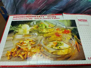 Trei vase yena sticla termorezistenta SIMAX cu capac2,  litri