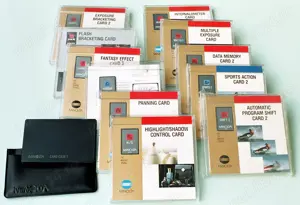 Minolta originale: obiectiv zoom, flash, carduri, curea, toc husa - imagine 2