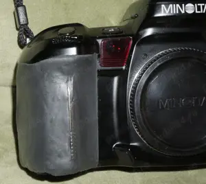 Minolta originale: obiectiv zoom, flash, carduri, curea, toc husa - imagine 4