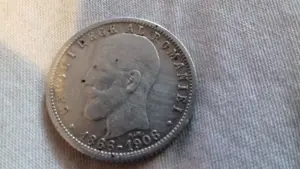 Moneda 1 Leu, 40 de ani domnie Carol I, argint, 5 grame - 120 Ron