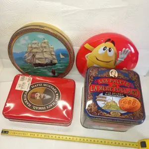 4 cutii mari din tablă pentru depozitat diverse  (45 - 35 lei)