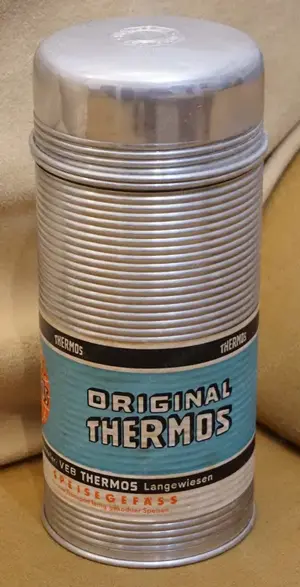 Termos original vechi RDG, exceptional, obiect rar de colectie