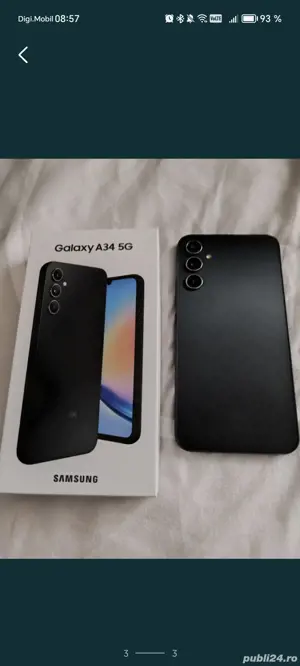 Telefon mobil Samsung Galaxy A34, Dual SIM, 6GB RAM, 128GB, 5G, Black - imagine 2