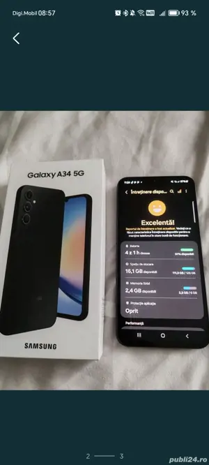 Telefon mobil Samsung Galaxy A34, Dual SIM, 6GB RAM, 128GB, 5G, Black - imagine 3