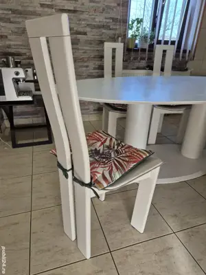 Masa cu scaune piele 6 persoane  - imagine 3