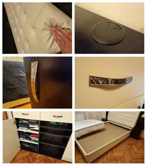 Mobila dormitor, pat dublu, dulap, noptiere, accesorii - imagine 5