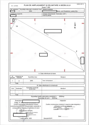 Pantelimon, teren 2500mp, D20ml, intravilan conform Noul PUG