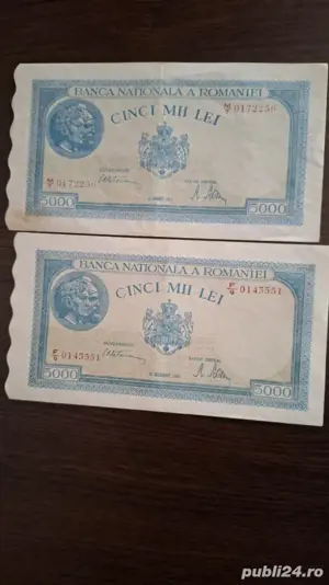 bancnote bani 5000 lei 1945 - imagine 2
