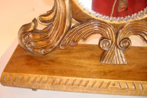 Oglinda rotunda cu rama sculptata din lemn - imagine 4